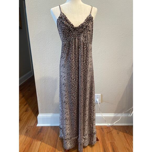Cheetah Print Maxi Dress by AMBRIELLE Sz Med - Picture 1 of 4